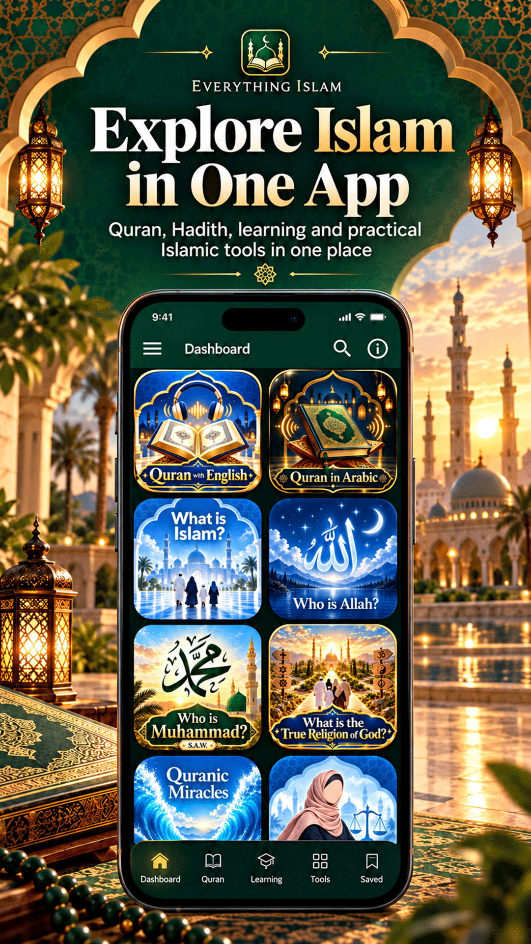 Everything Islam main dashboard